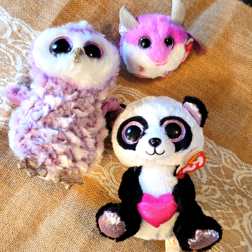 Ty Beanies 2 boos 1 puffy Esme, Colby and moonlight